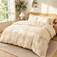 Parure de lit de luxe en coton tissé moderne et écologique, housse de couette douce, draps et housse de couette pour la maison OEM ODM