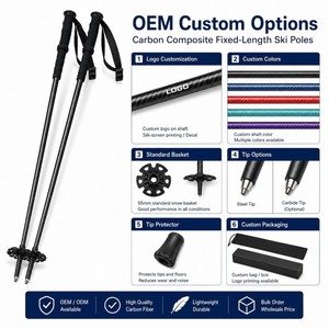Bâtons de <span class=keywords><strong>ski</strong></span> en carbone composite Zeroring, longueur fixe, légers, pour neige alpine, vente en gros directe d'usine - Product Image 6