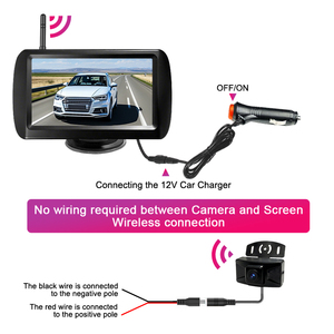 Suction Cup Installation AHD 4.3 Inch Wireless <b>Car</b> Blind Spot Monitoring System <b>Reversing</b> Aid License Plate <b>Camera</b> YB-Wireless-4 - Product Image 6