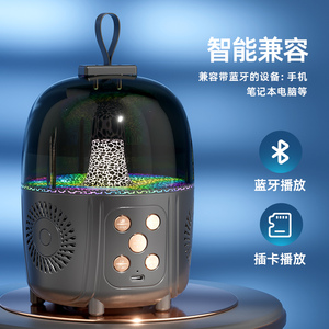 <span class=keywords><strong>Q3</strong></span> không dây mini Karaoke loa với 2 không dây mic trong suốt Stereo Bass RGB ánh sáng đầy màu sắc HIFI âm nhạc ngoài trời Đảng Loa - Product Image 6