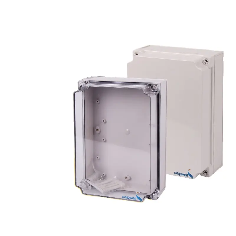 IP67BOXプラスチック製防水ケース、クリアカバー付きIP65耐候性キャビネットケースLEDライトジャンクションボックスメーターボックス