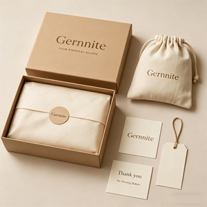 Conjunto de Empaque Ecológico para Ropa con Logotipo Personalizado Premium, Caja Rígida Marrón con Relieve, <span class=keywords><strong>Calcetines</strong></span> y Tarjetas de Agradecimiento - Product Image 2