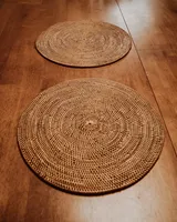 Ensemble de napperons en bois faits à la main en osier et rotin à bas prix sous-verres en bambou pour la cuisine vente en gros