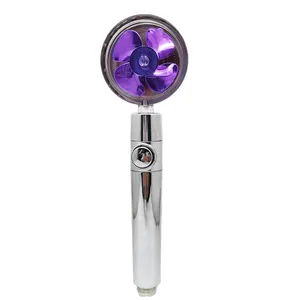 YS89 Hot Selling New Style Bathroom Spa Chrome ABS Hand Held 360 Degree Spinning Removable Propeller Fan Shower Head