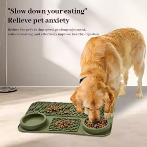 Grande Silicone Anti-Slip Sucção Cup <span class=keywords><strong>Pet</strong></span> Bowl Alimentador Lento com Característica Automática Ansiedade Alívio Água Gato Usar Lamber Mat <span class=keywords><strong>Dog</strong></span> Food