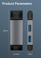 Aluminio tipo C USB A Micro USB 3 en 1 OTG adaptador de lector de tarjetas SD de memoria con ranura para tarjeta SD TF Puerto USB para Android Mobile iphone