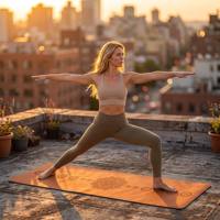 Esterilla de Yoga Pilates Antideslizante de Caucho Natural de 0.5cm de Grosor, Ligera, Ecológica, Plegable, con Correa y Bolsa de Transporte, Duradera