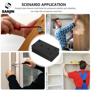 Staffe <span class=keywords><strong>Angolari</strong></span> Nere in Acciaio Inossidabile, Piastre Metalliche Piatte <span class=keywords><strong>per</strong></span> Riparazione Mobili in Legno, Staffe di Supporto e Montaggio - Product Image 5