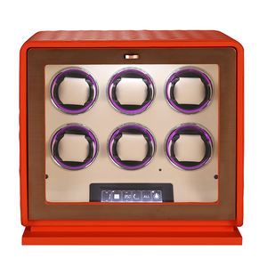 Embers 2024 New Leather Watch Winder 6 ranuras Negro Verde Naranja Luz LED Control de pantalla táctil - Product Image 3