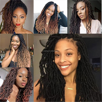 Extensions de cheveux synthétiques ondulés Gypsy Locs de 18 pouces, tresses synthétiques Gypsy Faux Locks, tresses au crochet, cheveux Gypsy Locs