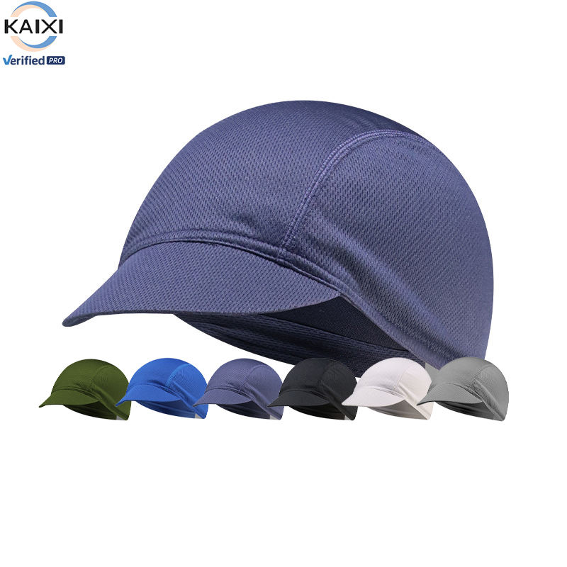 Sports Skull Cap With Brim Helmet Liner Sweat Wicking Cycling