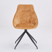 Chaise de salle à manger pivotante 360 avec pied en poudre chaise de salle à manger jaune