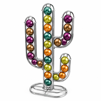 Support à capsules de café Cactus, 52 compartiments, double face, rotatif, en métal, organiseur de capsules de café, support de rangement pour capsules Nespresso, comptoir