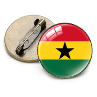Nouvelle Broche Drapeau du Ghana, Badge Épingle, Broche Pays du Monde, Cadeau Original, Souvenir pour Voyageurs et Amoureux, Cadeau pour Fans de Clubs de Football, Personnalisé