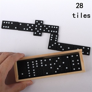 Juego de Dominó Estándar Doble Seis Negro de 28 Piezas con Caja de Madera Natural, 28 Fichas, Juego de Mesa de Dominó de Madera para Adultos y Personas Mayores - Product Image 4