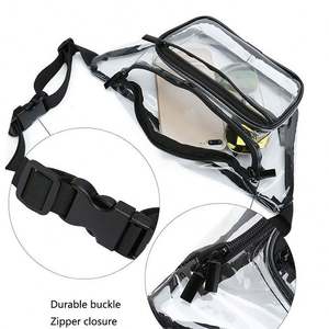 Wholesale Custom Transparent Clear Jelly Messenger Waist <b>Bag</b> PVC Chest Belt <b>Bag</b> Box-Shaped Fanny Pack - Product Image 2