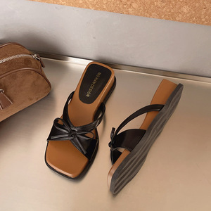 Stunning French Style Women's Summer <b>Sandals</b> 2026 New Arrival Evening Fairy Style Thick Soled Wedge Flat <b>Sandals</b> - Product Image 3