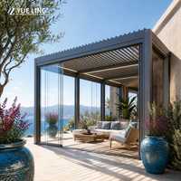 Pergola à toit à lames orientables en aluminium, taille personnalisée pour les entrepreneurs et les constructeurs, terrasse extérieure, commande électrique à distance
