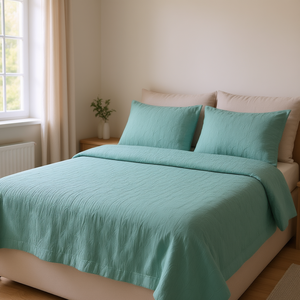 Ronick Seafoam King Reversible <b>Bedspread</b> <b>Set</b> Polyester Stitched Modern Home Bedding - Product Image 2