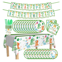 Ensemble de vaisselle en papier réutilisable pour fête d'anniversaire sur le thème des séries de dessins animés (assiettes, serviettes, gobelets, ustensiles) - Vente chaude, non toxique et portable