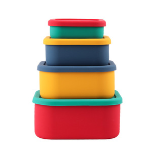 Microwave heated fruit preservation box silicone lunch box food preservation belt exhaust valve square silicone