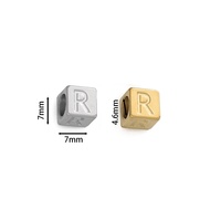 Nouvelles perles en acier inoxydable dorées et argentées à 26 lettres pour bracelet collier, bijoux DIY pour femmes