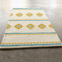 Ensemble de tapis tuftés géométriques Art Déco personnalisés, faits main, à poils longs, abstraits, antidérapants, décoratifs pour la maison