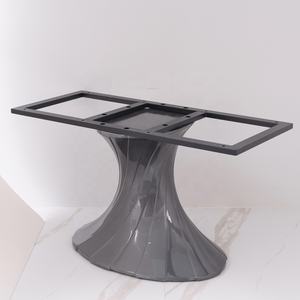 قاعدة طاولة كرنك من الألياف الزجاجية بقاعدة رخامية من الحجر المتكلس بساق رمادية كاكي قاعدة طاولة أنبوبية من الألياف الزجاجية - Product Image 3