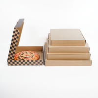 Cajas de Pizza para Llevar de Papel Kraft de Grado Alimenticio con Logotipo Personalizado de Fábrica, de 6 a 10 Pulgadas, con Recubrimiento UV, Reciclables