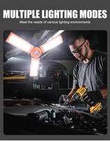 Lanterne de camping DREAMS'LIGHT à 3 têtes réglables, multifonctionnelle, étanche, pliable, sur trépied, alimentée par énergie solaire
