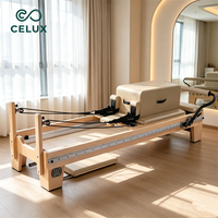 Celux Commercial Durable Pilates Reformer Machine Portable Orbital Full Track Maple Sliding Core Bed Wooden Pilates Studio