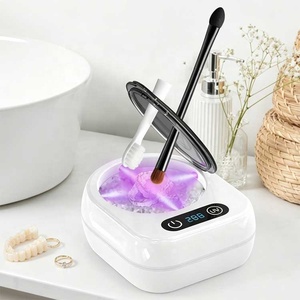 Machine de nettoyage <span class=keywords><strong>pour</strong></span> <span class=keywords><strong>pinceaux</strong></span> de <span class=keywords><strong>maquillage</strong></span>, 100 ml, qualité alimentaire, acier inoxydable 304, 3 modes de minuterie, nettoyage à 360°, 4 lumières LED UV, vente directe usine - Product Image 1