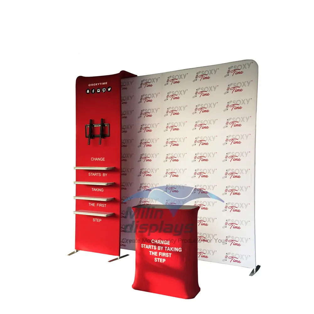 Kunden spezifisches Design 10 x10ft Standard Booth Tragbarer Pop-up-Messestand mit TV-Ständern