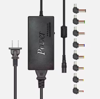 Adaptateur universel de chargeur d'alimentation réglable AC 12V à 24V pour ordinateur portable Adaptateur d'alimentation avec 8 embouts EU USA AU Plug