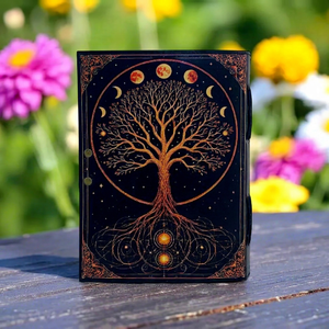 สมุดบันทึกเย็บมือวินเทจ Herb Heritage 200 แผ่น ปกหนังลายต้นไม้ สมุดจดบันทึกเปล่าลายท้องฟ้า - Product Image 1