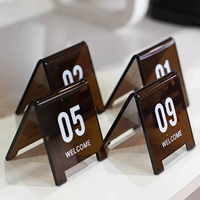Plaque de Numéro de Table en Acrylique Orange Vitalité 3mm Personnalisable pour Restaurant, Bar, Café