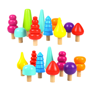 Bloques de Madera Decorativos, Accesorios para la Educación Temprana, Juguetes de Apilamiento de Árboles para Jardín de Infancia - Product Image 2