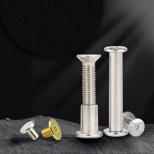 Vis Chicago hexagonales noires de 5/16 po, 1/8 po, M4, M6 pour connexion de meubles, avec embouts femelles blancs - Product Image 1