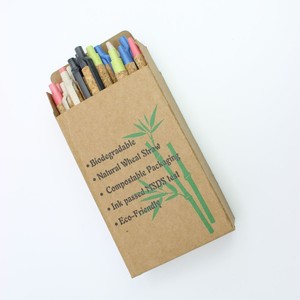 Boîte en papier personnalisée avec logo, tube en papier pour stylo, stylo biodégradable et recyclable en paille de blé, écologique - Product Image 3