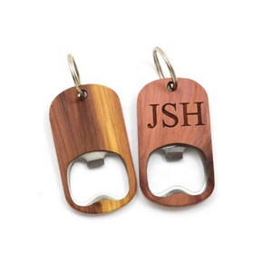 Oneway Wholesale Wooden Bottle Opener Keyring <b>Key</b> <b>Chain</b> Custom Design Your Own Logo Beer Wood Bottle Opener Keychain - Product Image 2