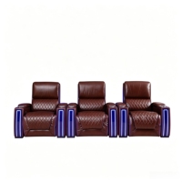 Sofá Reclinable de Lujo para Cine en Casa, de 1, 2, 3 y 4 Plazas, Asientos Eléctricos con Luz LED, Portavasos, Silla Personalizada para Sala de Cine