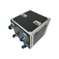 Boîtier de transport antichoc OEM 12U de haute qualité pour amplificateur avec portes coulissantes avant et arrière et 4 roues