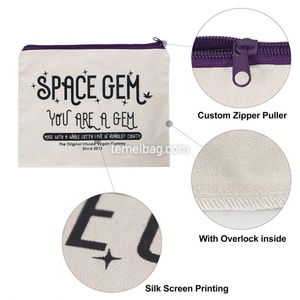 Neceser liso en blanco con logotipo personalizado al por mayor, neceser de lona para maquillaje, neceser de algodón - Product Image 3