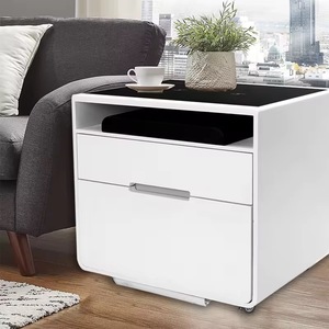 Docarelife, muebles de habitación de lujo, inteligente, Bluetooth, dos cajones, mesita de noche blanca, Mini nevera, mesita de noche de carga de teléfono inalámbrico - Product Image 4