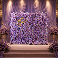 Mur de fleurs artificielles bleu dégradé pour salle de conférence, mariage, jardin, décoration de la maison