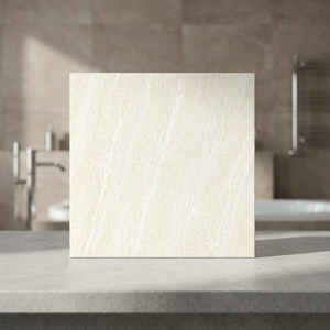 Carreaux de sol et d'extérieur en porcelaine Soon Ceramic Estrella Crema 1000x1000mm, surface brillante, antidérapants, design traditionnel - Product Image 4