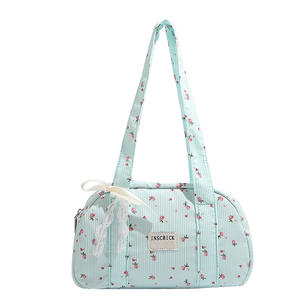 Floral White Women's Summer Fashion Single Strap <b>Shoulder</b> <b>Bag</b> <b>Large</b> Capacity Zippered Underarm Polyester Lining - Product Image 5