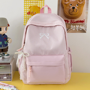 Cross-border 2026 new fresh high-appearance fashionable summer plaid lightweight large capacity versatile backpack - Product Image 6