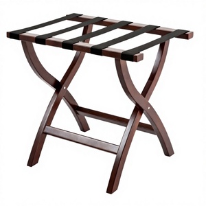 Soporte Plegable de Madera Maciza para Maletas en Habitaciones de Hotel - Soporte Portátil de Madera para Maletas con Correas de Nailon Resistentes - Product Image 4