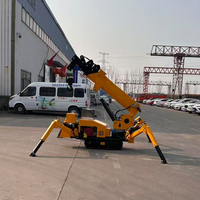 Mini-grue araignée de 1 tonne, grue télescopique hydraulique sur chenilles, équipement de levage portable pour opération en intérieur en entrepôt